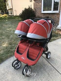 Baby Jogger City Mini Double Twin Side-by-side Stroller Red /Gray