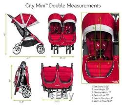 Baby Jogger City Mini Double Twin Stroller Teal / Gray NEW