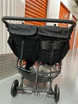 Baby Jogger City Mini Gt Double Twin Stroller Pushchair In Black W Raincover
