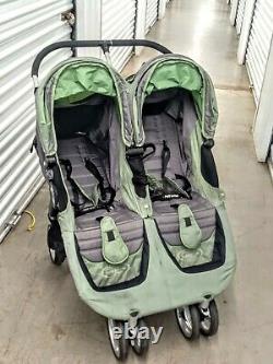 Baby Jogger City Mini Twin Standard Double Seat Stroller -Green & Gray