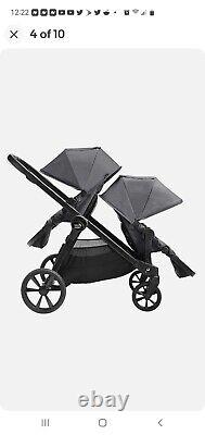 Baby Jogger City Select2 Twin Tandem Double Stroller w Second Seat Radiant Slate