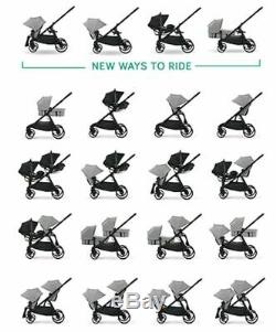 Baby Jogger City Select Lux Twin Double Stroller Indigo w Second Seat Bassinet