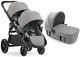 Baby Jogger City Select Lux Twin Double Stroller Slate With Second Seat & Bassinet