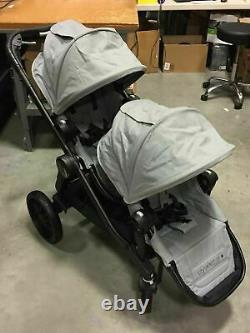 Baby Jogger City Select Lux Twin Tandem Double Baby Stroller + Second Seat Slate