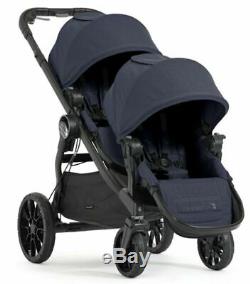 Baby Jogger City Select Lux Twin Tandem Double Stroller w Second Seat Indigo NEW