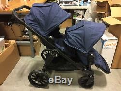 Baby Jogger City Select Lux Twin Tandem Double Stroller with Second Seat, Indigo