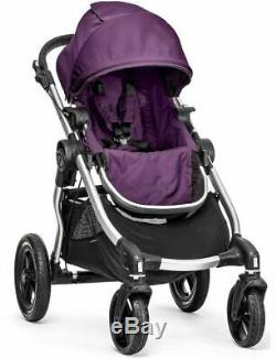 Baby Jogger City Select Twin Double Stroller Amethyst w Second Seat & Bassinet
