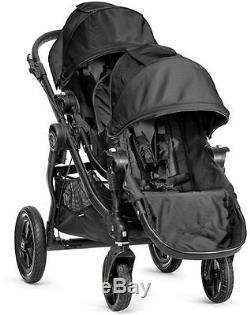 Baby Jogger City Select Twin Double Stroller Black with Second Seat & Bassinet NEW