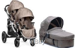 Baby Jogger City Select Twin Double Stroller Quartz with Second Seat & Bassinet