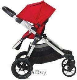 Baby Jogger City Select Twin Double Stroller Red with Second Seat & Bassinet NEW