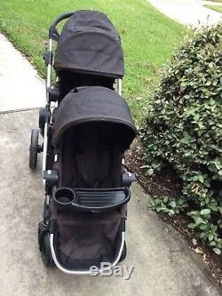 Baby Jogger City Select Twin Double Stroller with Second Seat & snack tray black