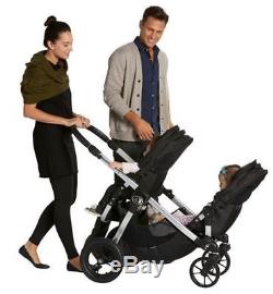 Baby Jogger City Select Twin Tandem Double Stroller Black with Second Seat NEW