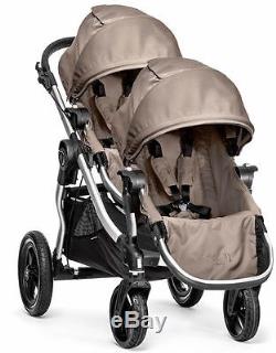 Baby Jogger City Select Twin Tandem Double Stroller Quartz w Second Seat NEW 