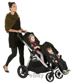Baby Jogger City Select Twin Tandem Double Stroller Quartz w Second Seat NEW