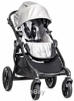 Baby Jogger City Select Twin Tandem Double Stroller Silver with Second Seat NEW