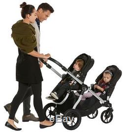 Baby Jogger City Select Twin Tandem Double Stroller Titanium w Second Seat NEW