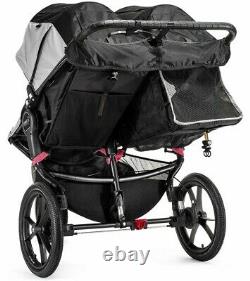 Baby Jogger Double Stroller Summit X3 Twin Infant Jogging Buggy Gray/Black