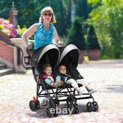 Baby-Joy Foldable Twin Baby Double Stroller Kids Ultralight Umbrella Stroller
