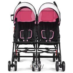 Baby-Joy Foldable Twin Baby Double Stroller Kids Ultralight Umbrella Stroller