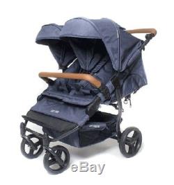 Baby Monsters Easy Twin 2.0 Double Stroller in Denim Brand New! Free Shipping
