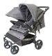 Baby Monsters Easy Twin 2.0 Double Stroller In Texas Grey Melange Free Shipping