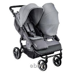 Baby Monsters Easy Twin 3.0S Double Stroller in Heather Grey New
