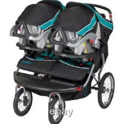 Baby Navigator Double Jogging Stroller For Twin Kids Vanguard Ratcheting Canopy