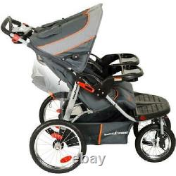 Baby Navigator Double Jogging Stroller For Twin Kids Vanguard Ratcheting Canopy
