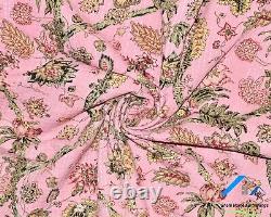 Baby Pink Color Coverlet Queen/Twin Size Kantha Quilt Handmade Throw Boho Gudari