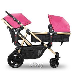 Baby Stroller Twin/Double Lightweight Stroller Travel pushchair with Second Seat