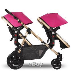 Baby Stroller Twin/Double Lightweight Stroller Travel pushchair with Second Seat