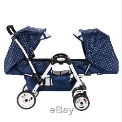 Baby Stroller Twin Lightweight Stroller Travel Double pushchair with Second Seat