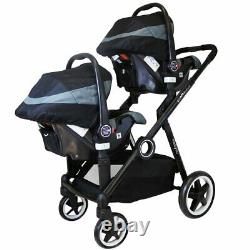 Baby Tandem Double Twin Pram Travel System Harmony Pushchair Stroller New