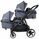 Baby Tandem Double Twin Pram Travel System Pebble Pushchair Stroller New