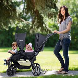 Baby Toddler Double Stroller Foldable Lightweight Stroller Infant Pushchair