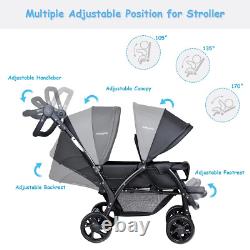 Baby Toddler Double Stroller Foldable Lightweight Stroller Infant Pushchair