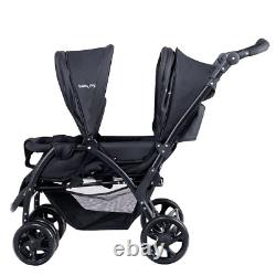 Baby Toddler Double Stroller Foldable Lightweight Stroller Infant Pushchair