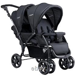 Baby Toddler Double Stroller Foldable Lightweight Stroller Infant Pushchair