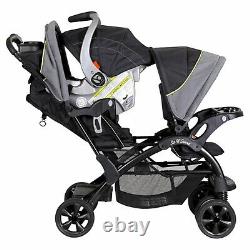 Baby Trend Double Stroller Travel Set with 2 Car Seats Twins Combo