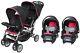 Baby Trend Double Stroller With 2 Car Seats Sit N Stand Optic Pink Travel System