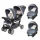 Baby Trend Double Stroller With 2 Car Seats And Base Twins Travel System