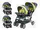 Baby Trend Double Stroller With Two Car Seats Twin Infant Toddler Sit N Stand