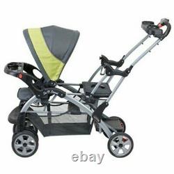 Baby Trend Double Stroller with Two Car Seats Twin Infant Toddler Sit n Stand