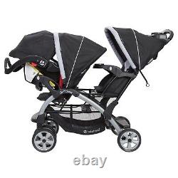 Baby Trend Elite Twins Combo Set Double Stroller with 2 Car Seats Playard Bag
