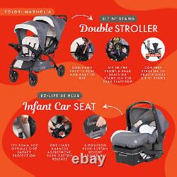 Baby Trend Sit N' Stand Double Stroller with EZ-Lift Car Seat (2 Pack), Magnolia