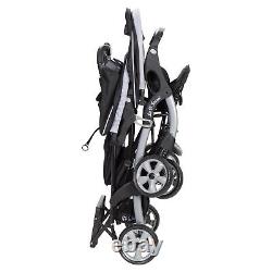 Baby Trend Sit N' Stand Easy Fold Travel Toddler & Baby Double Stroller, Stormy