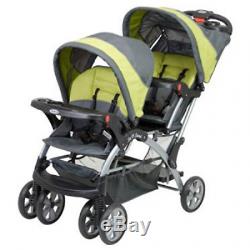 Baby Trend Sit N Stand Infant Toddler Twin Tandem 2 Seat Double Stroller, Carbon