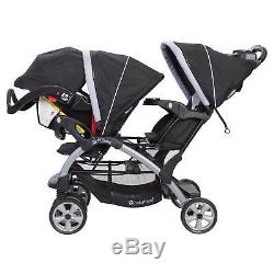 Baby Trend Sit N Stand Infant Toddler Twin Tandem 2 Seat Double Stroller, Stormy