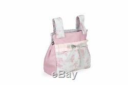 Baby Twin Doll Stroller Double Buggy Pushchair Pink With White Pram Twin Doll