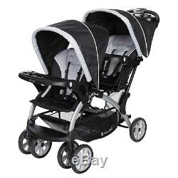 Baby Twin Double Stroller with 2 Car Seats Infant Combo Nursery Center 2 Swings